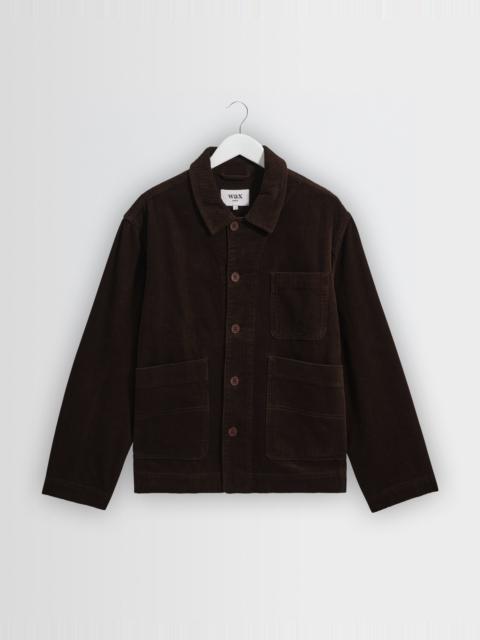 Wax London Healey - Dark Brown Corduroy Chore Jacket
