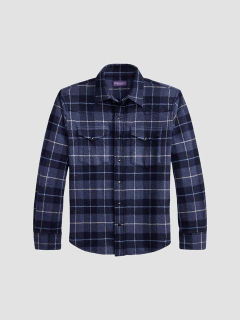 Ralph Lauren Men's Plaid Cashmere Western Shirt - Old Royal