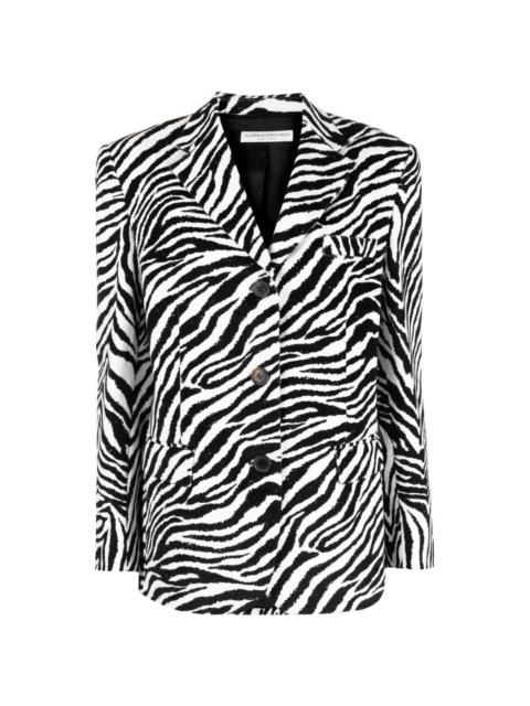 zebra-print single-breasted blazer