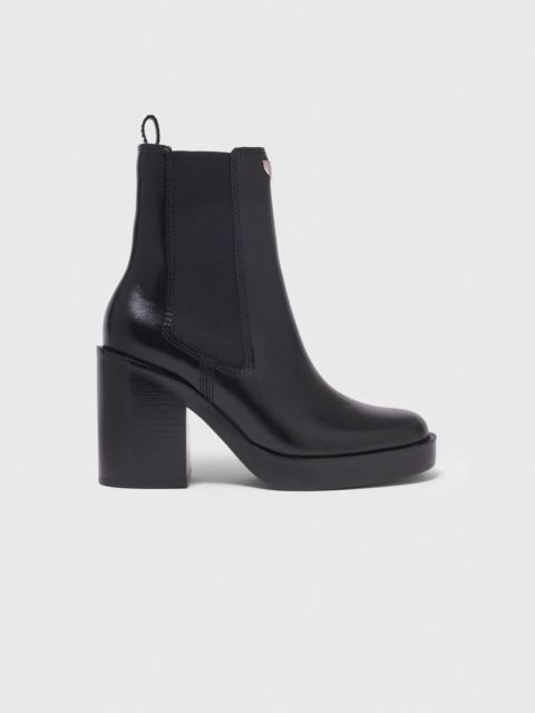 maje Heeled leather chelsea boot