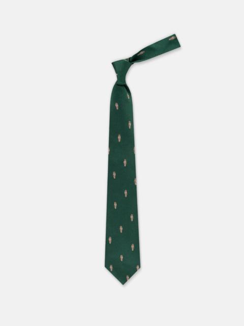 J. PRESS MADE-IN-UK DARK GREEN OWL CLUB TIE