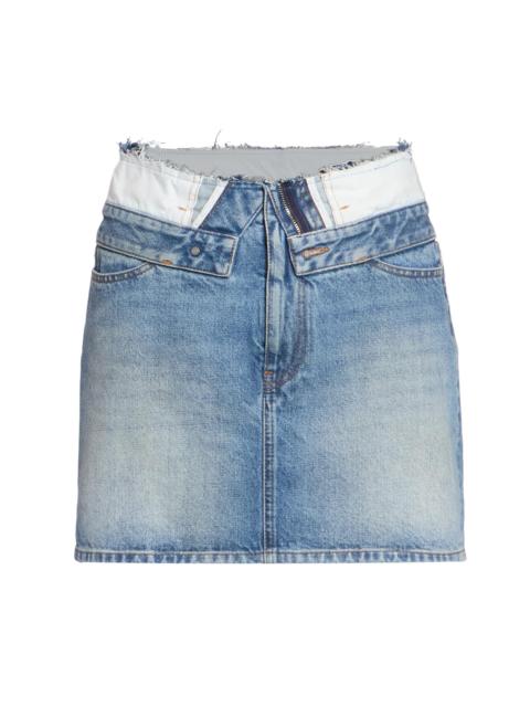 MM6 Maison Margiela Women's Layered-Waist Denim Mini Skirt - Blue