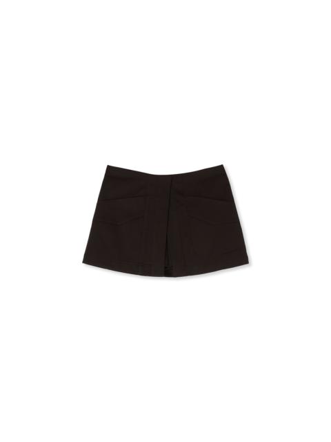 MSGM Gabardine cotton wrap-effect shorts