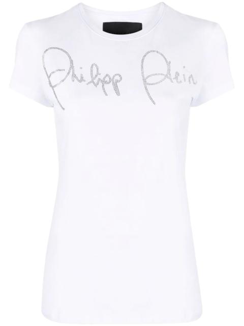 PHILIPP PLEIN rhinestone embellished logo T-shirt