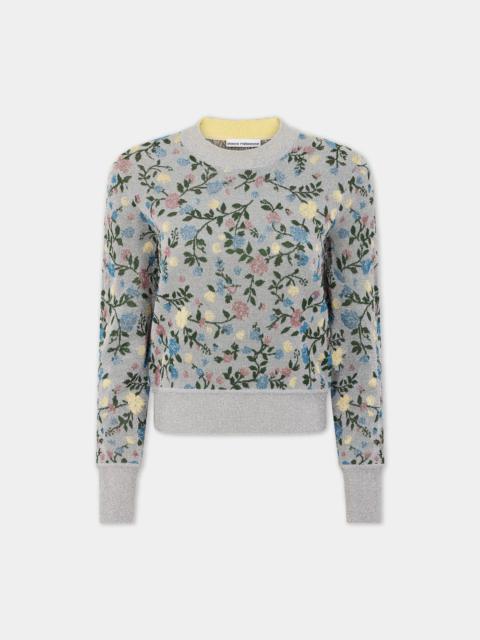 rabanne METALLIC FLORAL SWEATER