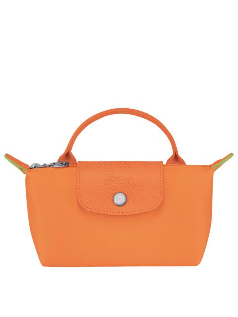 Le Pliage Green Pouch with handle Orange - Recycled canvas