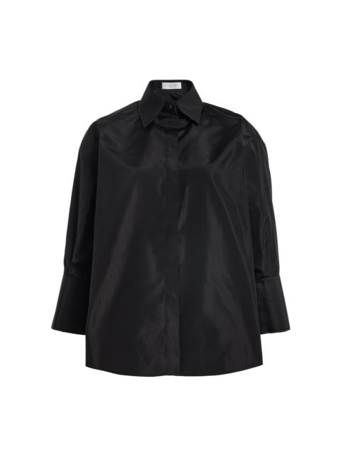 MICHAEL KORS COLLECTION Frayed Silk Button-Down Shirt black