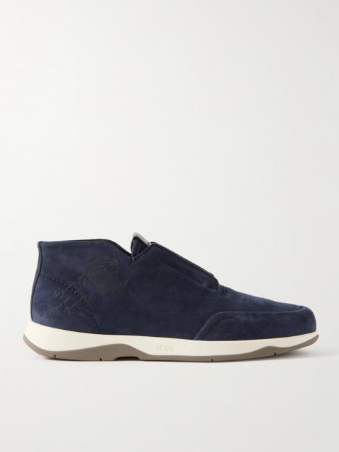 Berluti Échappée Scritto Suede Slip-On Sneakers