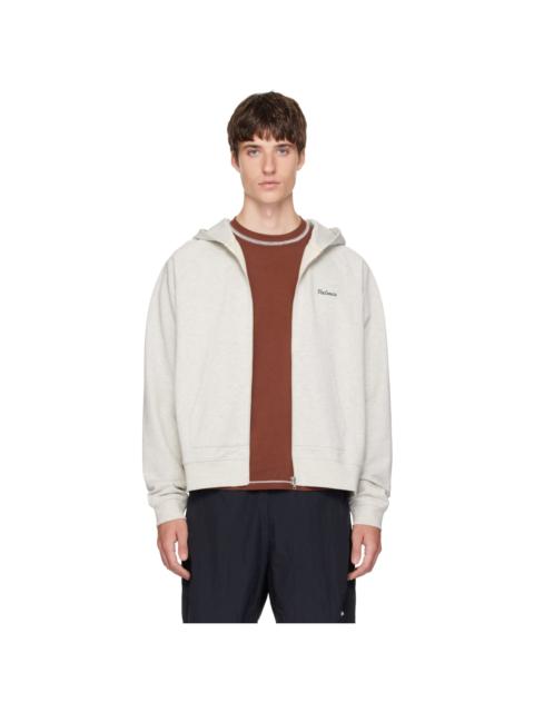 Palmes Gray Logo Zip Hoodie