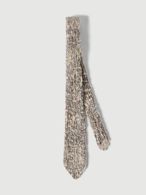 Brunello Cucinelli Dazzling craquelé embroidery tie in mohair and wool