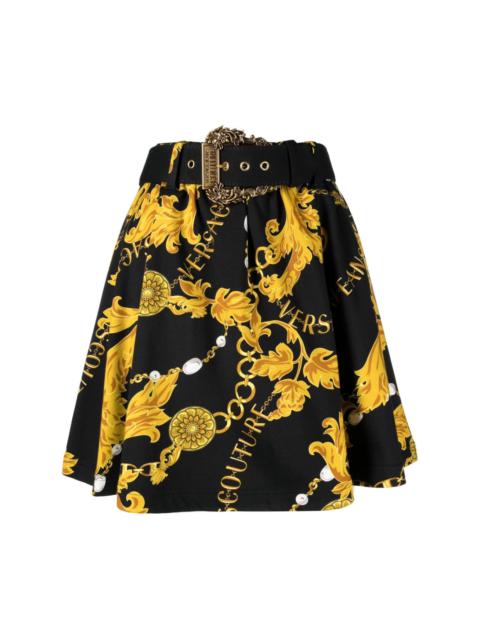 VERSACE JEANS COUTURE Baroque buckle cotton skirt