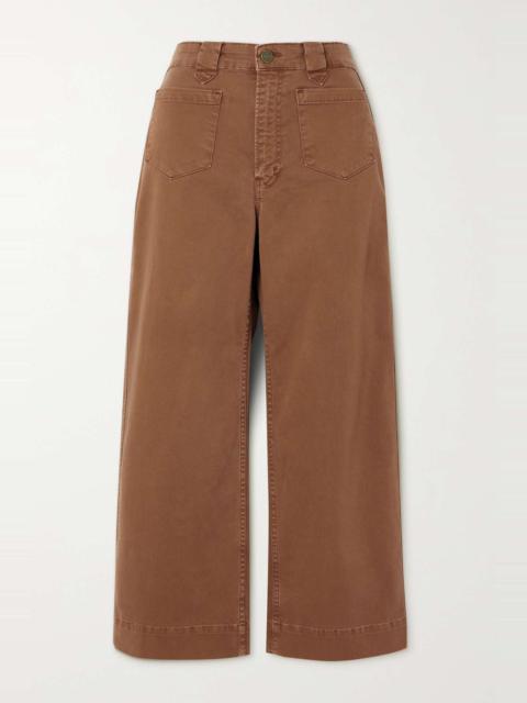 Utility cropped high-rise straight-leg jeans