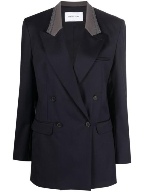FABIANA FILIPPI contrast-collar double-breasted blazer