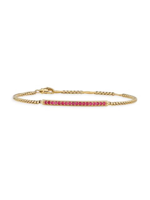 DAVID YURMAN Women's Petite Pavé Bar Bracelet in 18K Yellow Gold - Ruby