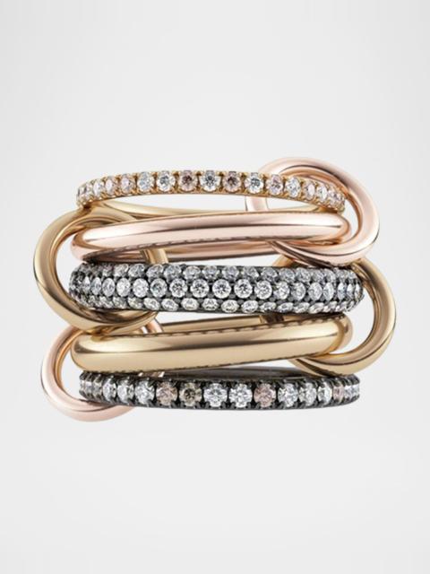 Spinelli Kilcollin Leo 18k 2-Tone 5-Link Ring w/ Diamonds