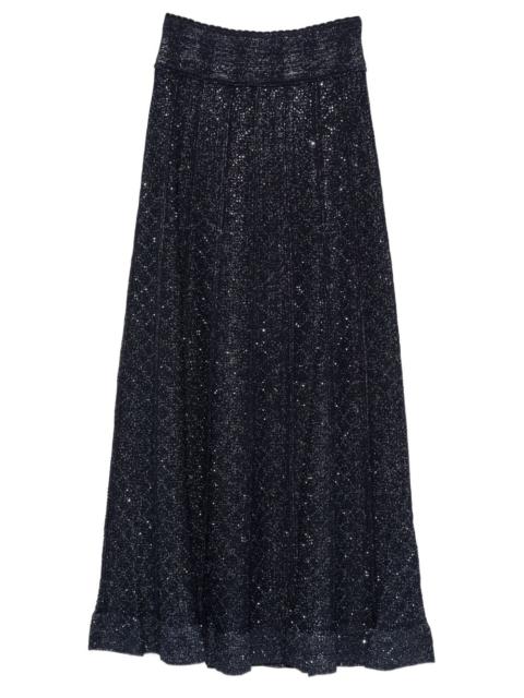 Sandro textured strass abstract knitted skirt
