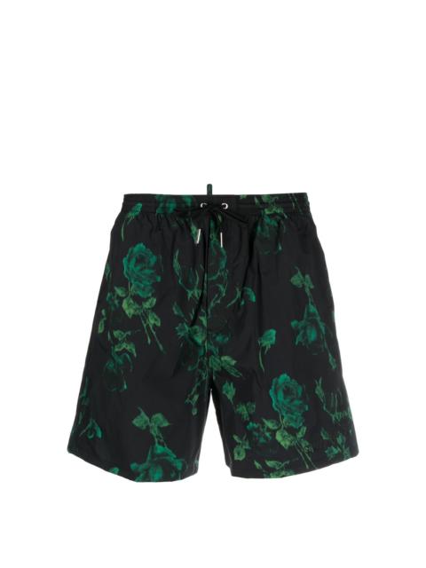 rose-print swim shorts