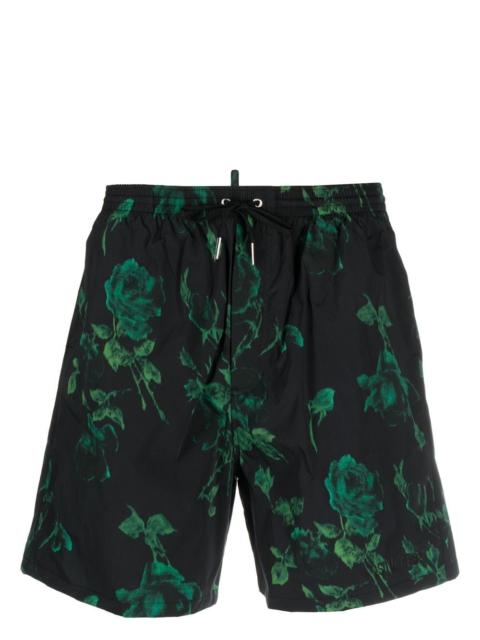DSQUARED2 rose-print swim shorts
