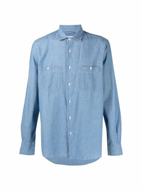 denim button-down shirt