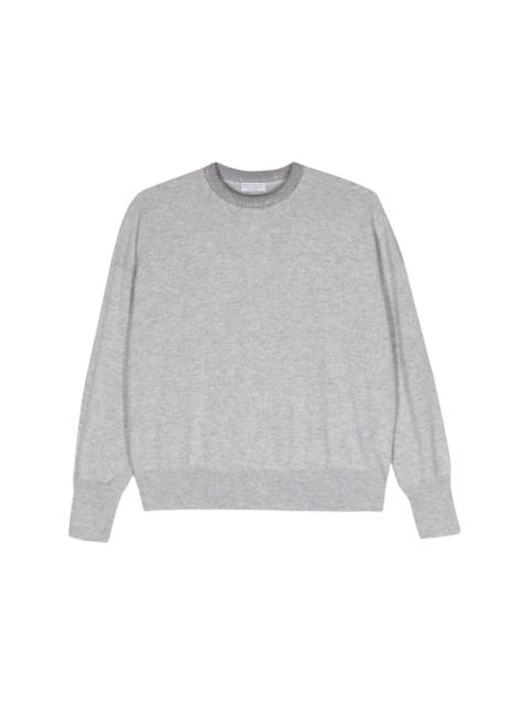 bead-detailed cashmere jumper