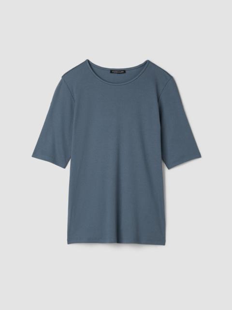 EILEEN FISHER Organic Cotton Stretch Rib Crew Neck Tee