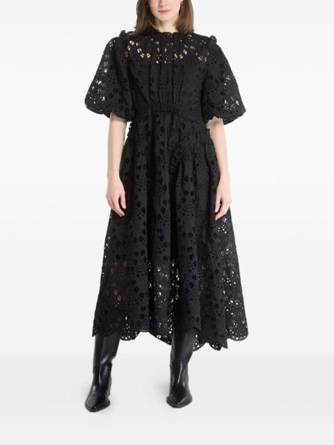 ALLSAINTS Odette broderie-anglaise puff-sleeve midi dress