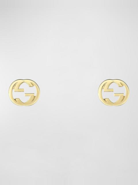 GUCCI 18K Yellow Gold Interlocking G Stud Earrings