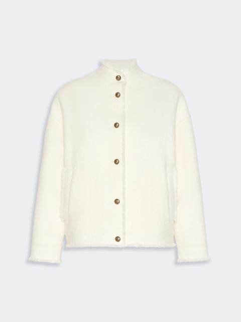 Max Mara PALMIZI Double jersey wool bomber jacket - WHITE