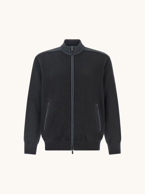Paul & Shark ZIP-UP SWEATER IN SOFT COOL TOUCH WOOL WITH TYPHOON®® RE-4X4 STRETCH DETAILS