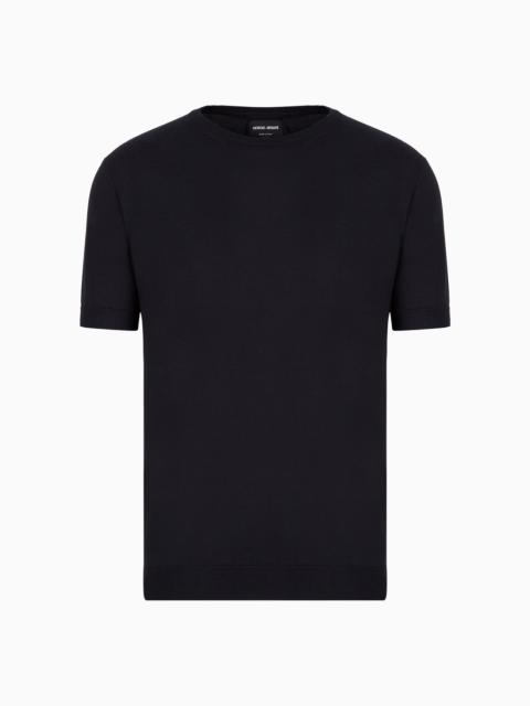 GIORGIO ARMANI Silk and cotton crew-neck jumper