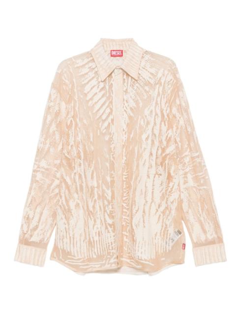 Diesel abstract-print long-sleeve blouse