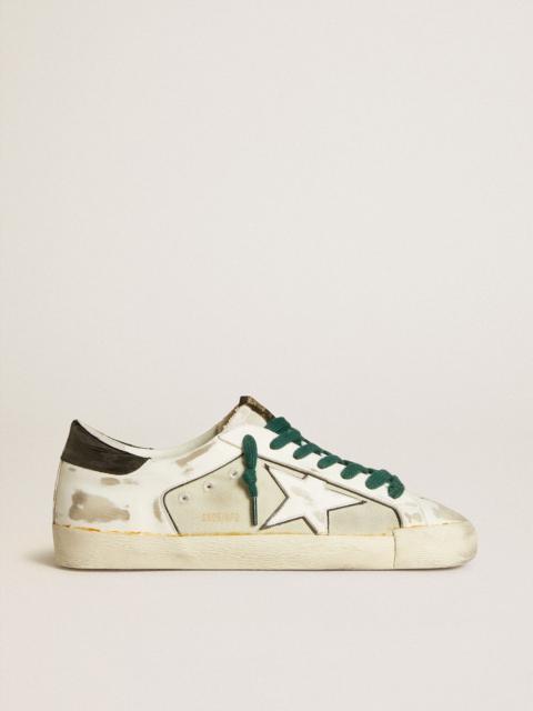 Men’s Super-Star LAB in white leather with white star and black heel tab