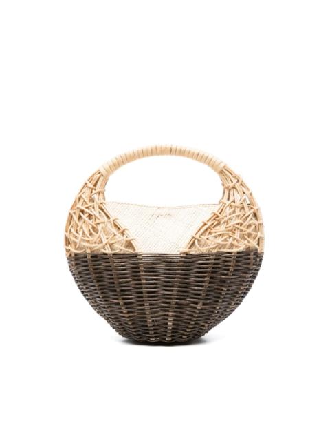 Seashell wicker tote bag