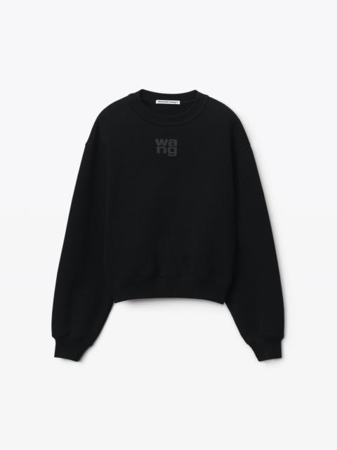 Alexander Wang ESSENTIAL TERRY CREW SWEATSHIRT W/ PUFF PAINT LOGO
