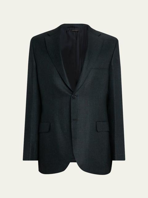 Brioni Men's Cashmere Tonal Plaid Single-Breasted Sport Coat
