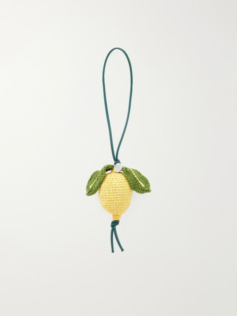 JW Anderson Lemon crocheted cotton and leather bag charm Yellow
