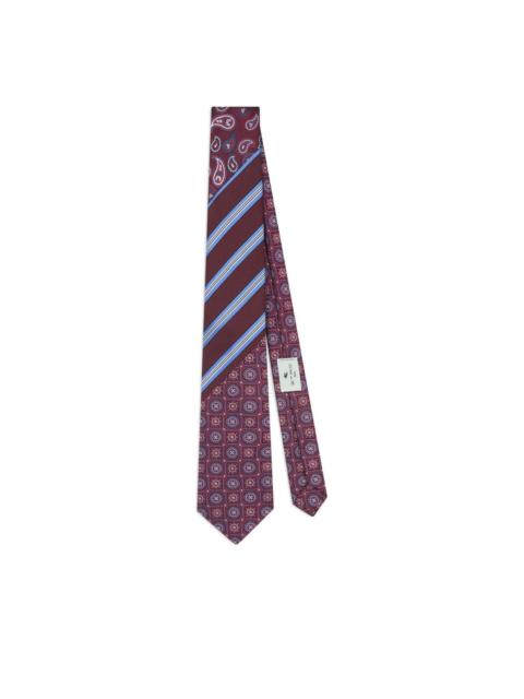 Etro jacquard patchwork design tie
