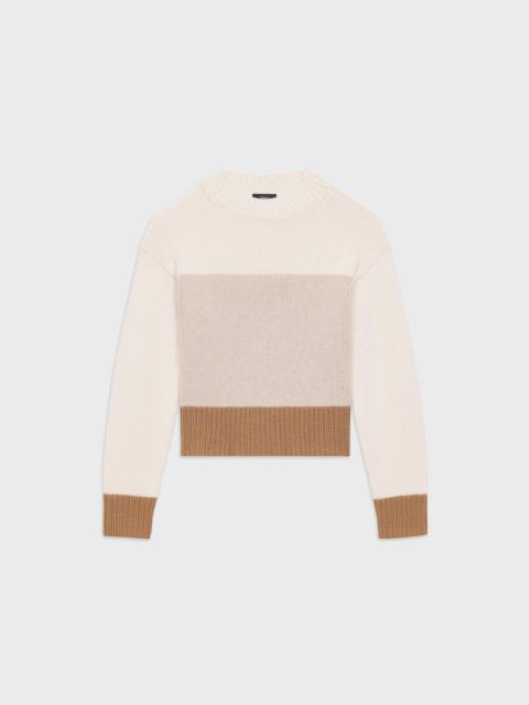 Theory Colorblock Sweater in Felted Wool-Cashmere
