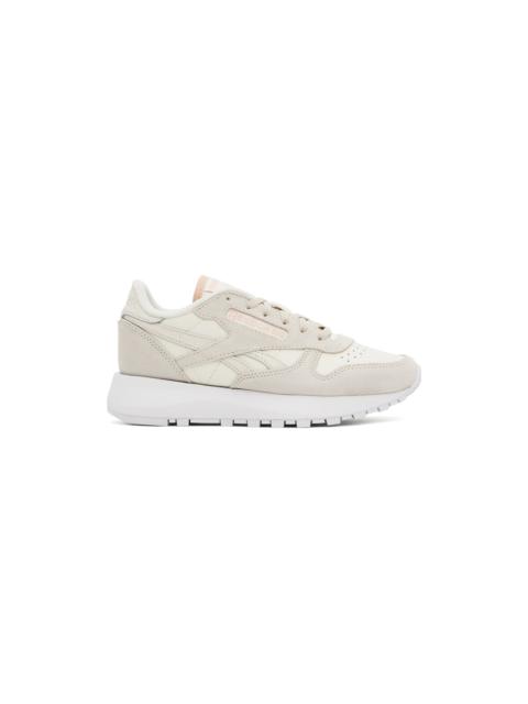 Reebok Off-White & Taupe Classic Leather Sneakers