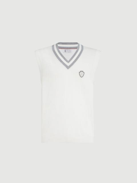 Brunello Cucinelli Cotton knit vest with logo