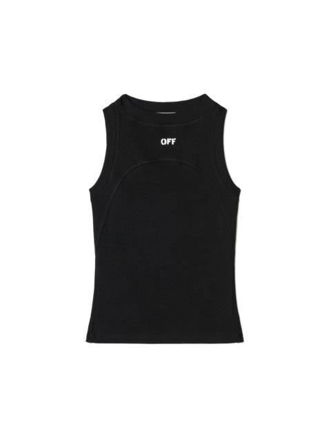 Off Stamp Rib Round Tank Top