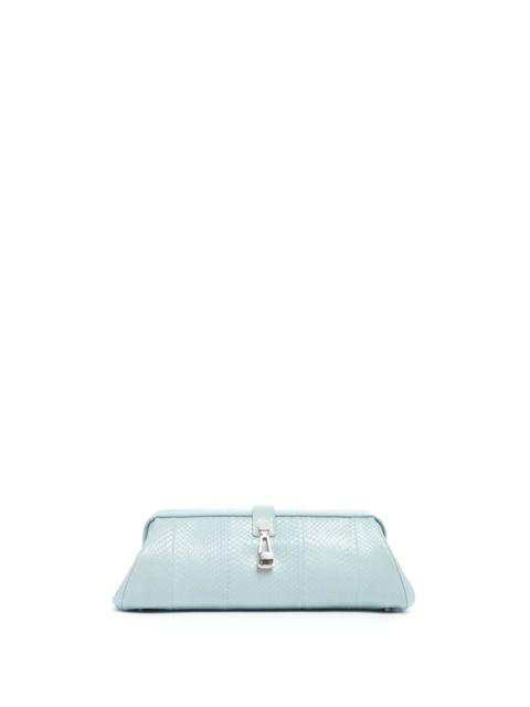 GABRIELA HEARST Paola Clutch in Light Blue Snakeskin