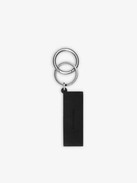 BALENCIAGA Men's Teenage Logo Keychain in Black/white