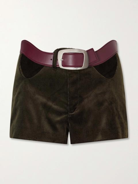 Jean Paul Gaultier Cut-out Cotton-corduroy Shorts