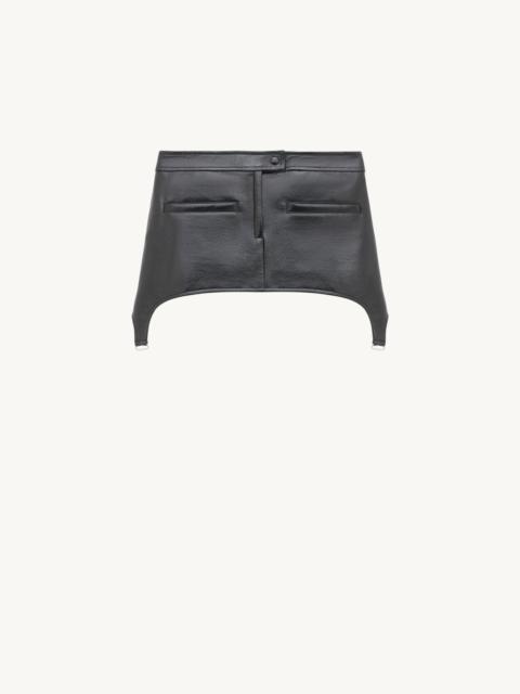 courrèges VINYL SUSPENDERS MINI SKIRT