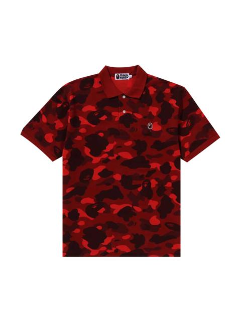 BAPE Color Camo Ape Head One Point Polo 'Red'