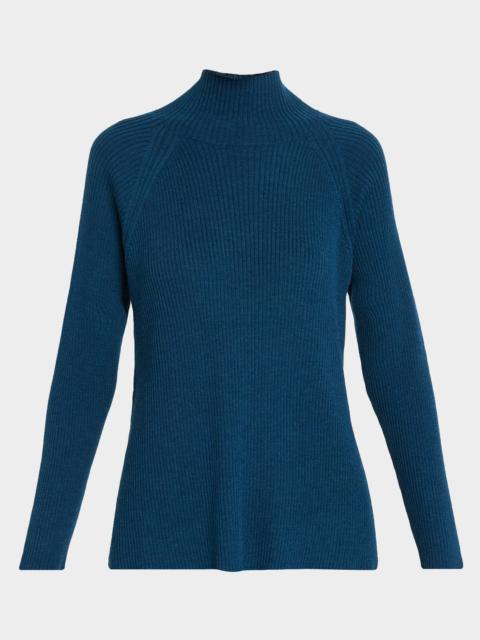 EILEEN FISHER Ribbed Merino Wool Turtleneck Sweater