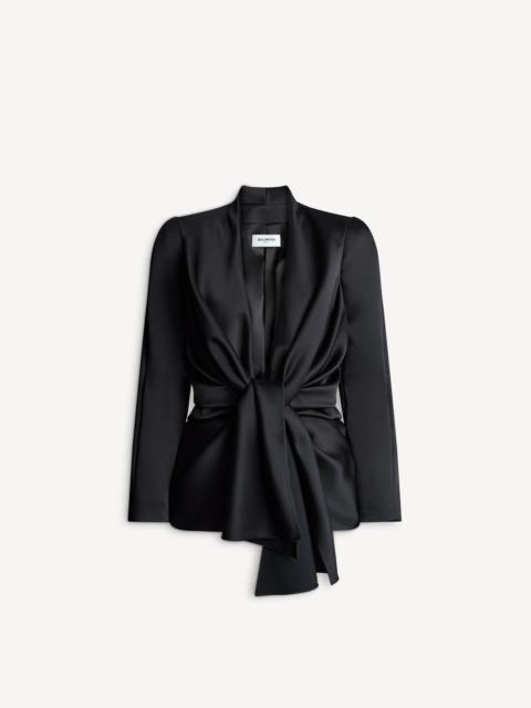 Balmain Satin crepe jacket with tie detail