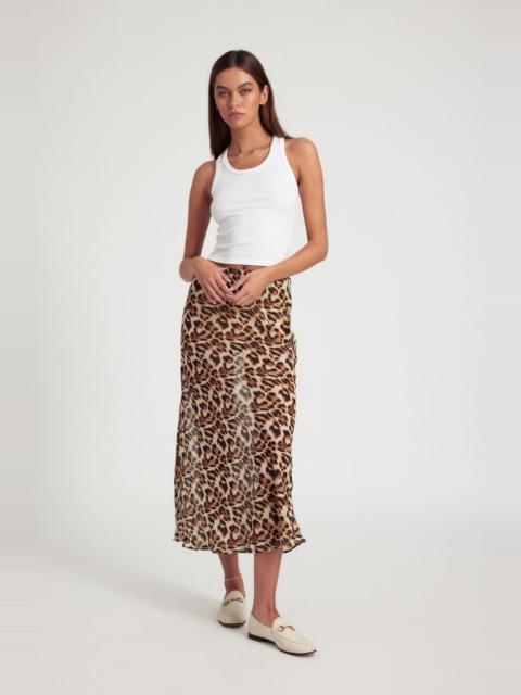 SPRWMN LEOPARD SILK BIAS MAXI SKIRT