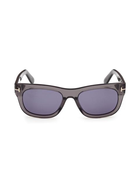 TOM FORD TOM FORD 54mm Rectangular Sunglasses in Grey /Other /Blue